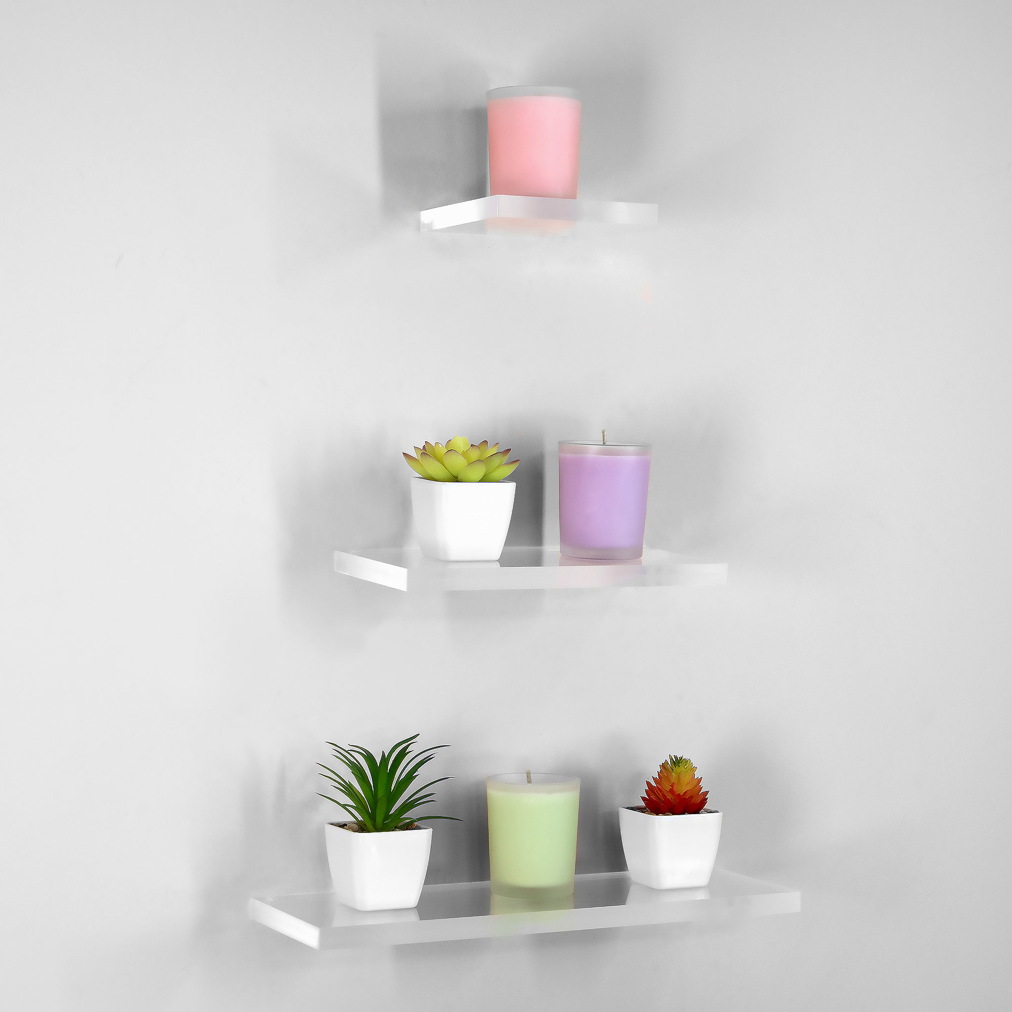 3 Piece Acrylic Floating Shelf (Set of 3) Rebrilliant