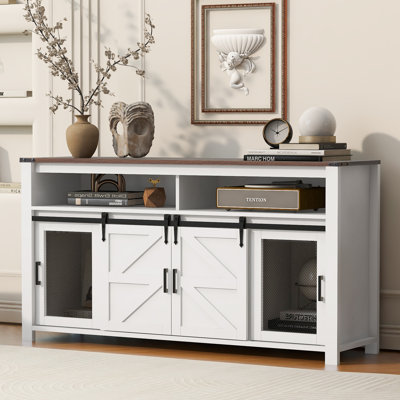 Credenza With Sliding Door And Storage Shelves