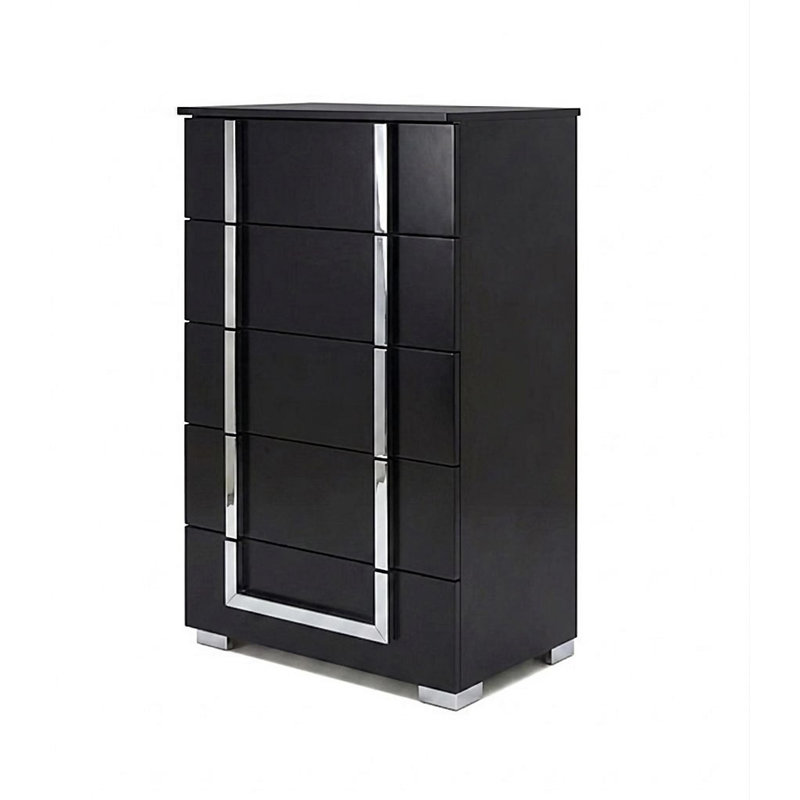 Très grand lit de luxe noir 5 pièces Antonia, Noir, Très grand