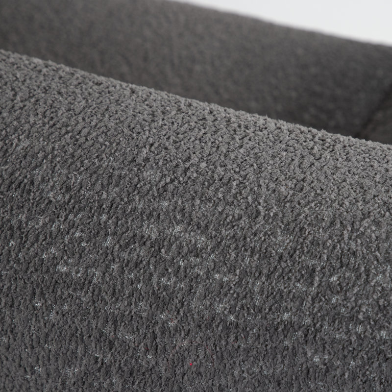 Canapé à accoudoirs arrondis 86,5 po Celal, 100 % polyester gris anthracite
