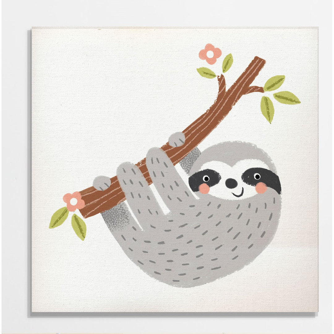 Grey Sloth Painting on Wrapped Canvas Art Harriet Bee 