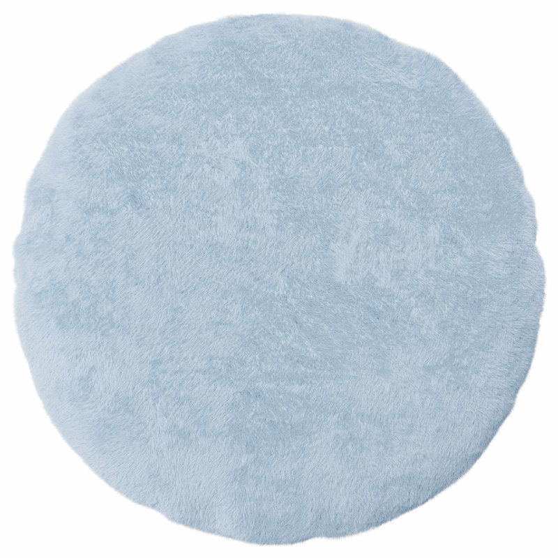 Navy Blue Cushion Cover, Round 40cm, Light Blue