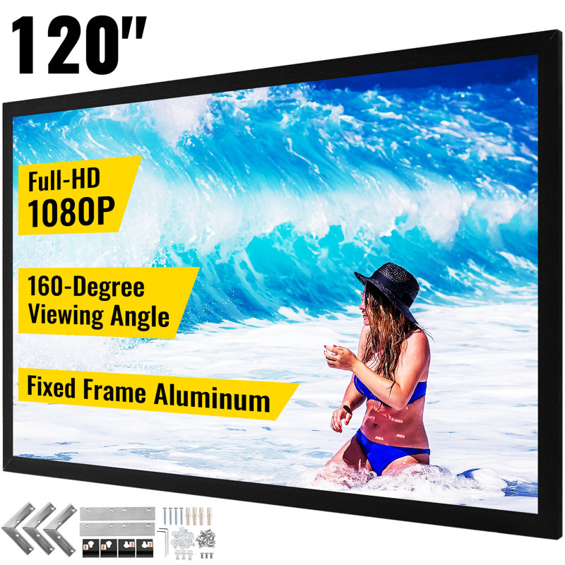 Stellweilan Tessberg Fixed Frame Projector Screen Projector Screen, 58.7" H x 104.3" W