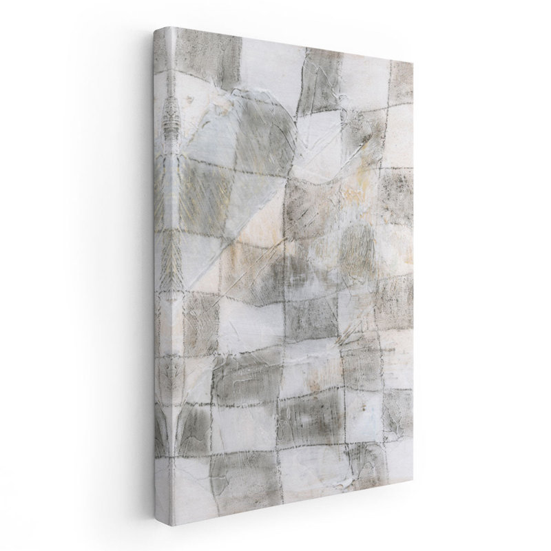 «Rustic Textile I Black and White», reproduction d'art sur toile, H 24 po x l 16 po
