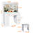 Vanity Desk Set With Large Led Lighted Mirror, Makeup Table With 7 Drawers,glass Tabletop Vanity Desk With Cabinet(glass Tabletop)