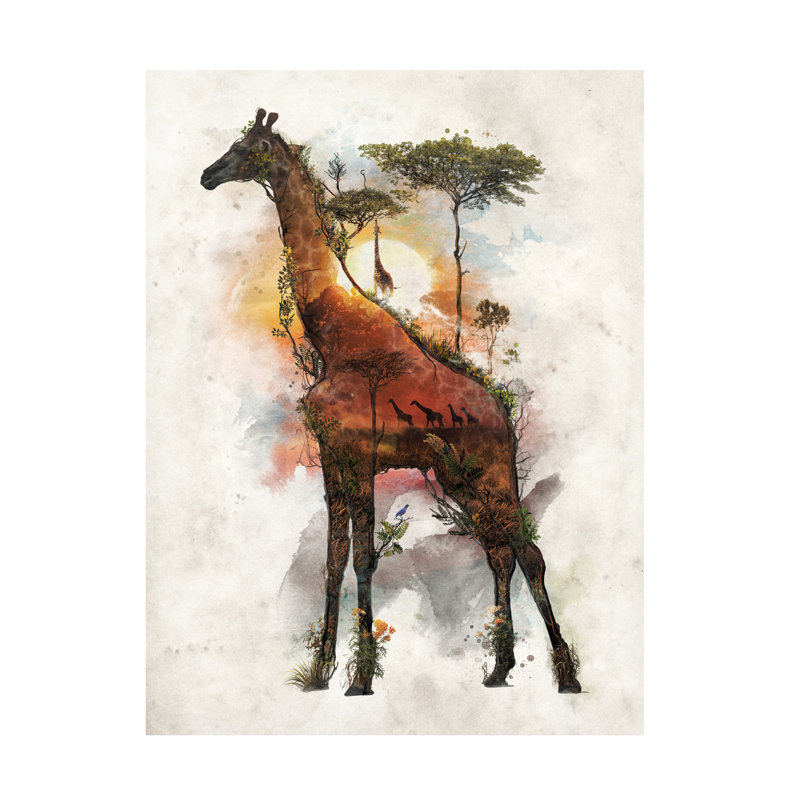 Art sur toile Barrett Biggers Giraffe, H 35 po x l 47 po