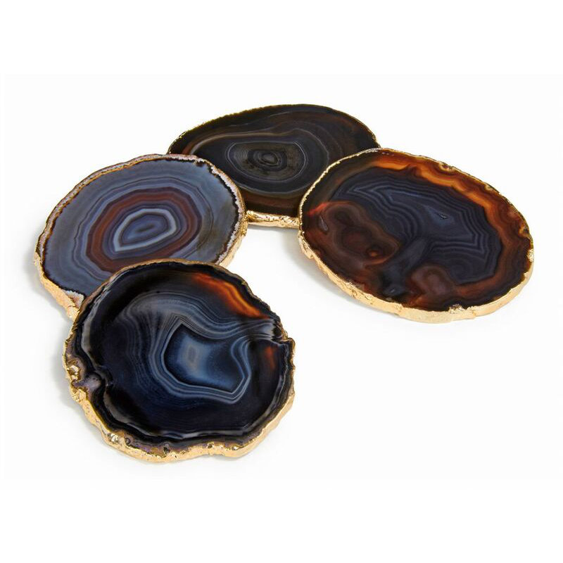 Entertainment Agate Round Coaster, Gold