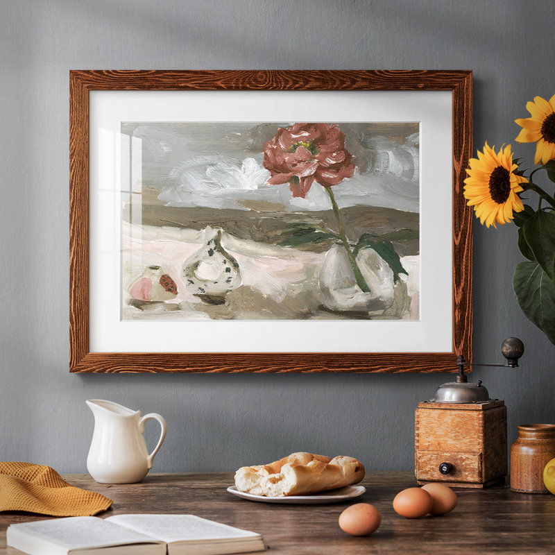 Vase de fleurs roses IV, Érable, H 26 po x l 38 po