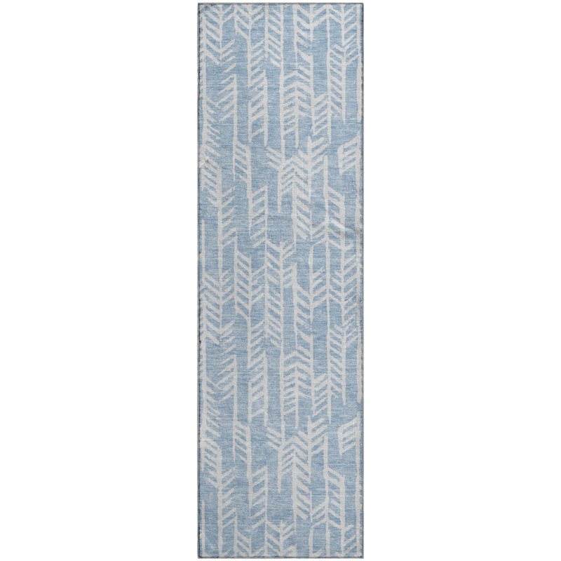 Premium Machine Washable Prisco Sky Rug, Runner 2'3" x 7'6"