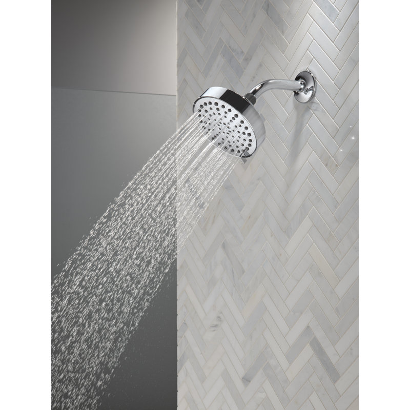 Delta Modern 4-Setting Chrome Shower Head, 5.75 Inch Round Shower Head, 1.75 GPM Flow Rate, Chrome, Chrome