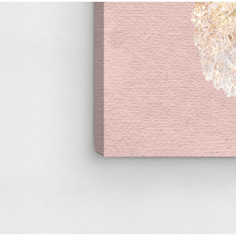 Damilola Golden Butterfly Glimmer Blush - reproduction d'art graphique sur toile, H 30 po x l 30 po, Toile tendue, Sans cadre