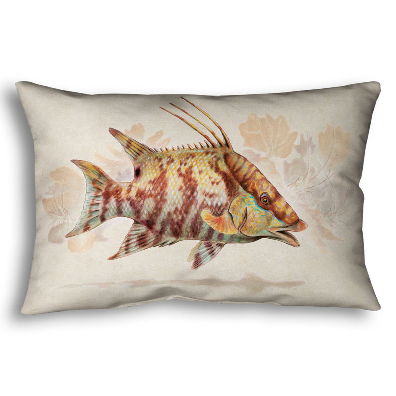Throw Pillow, Hogfish by Dan Mackin, Rectangle 18" H x 25" W