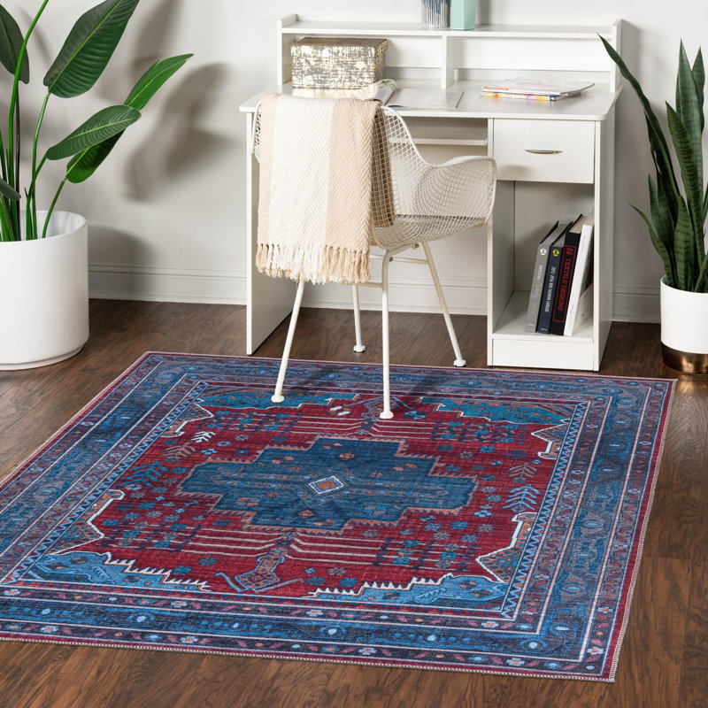 Guthridge Chenille Oriental Indoor Rug, Square 7'10"