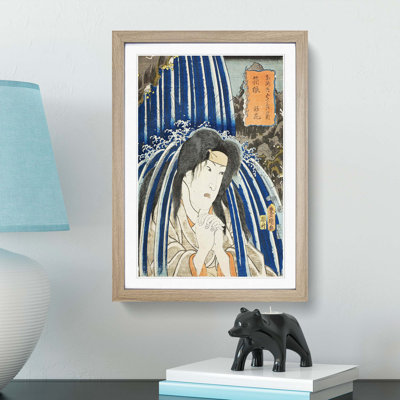 Beneath a Waterfall by Utagawa Kunisada - Picture Frame Painting