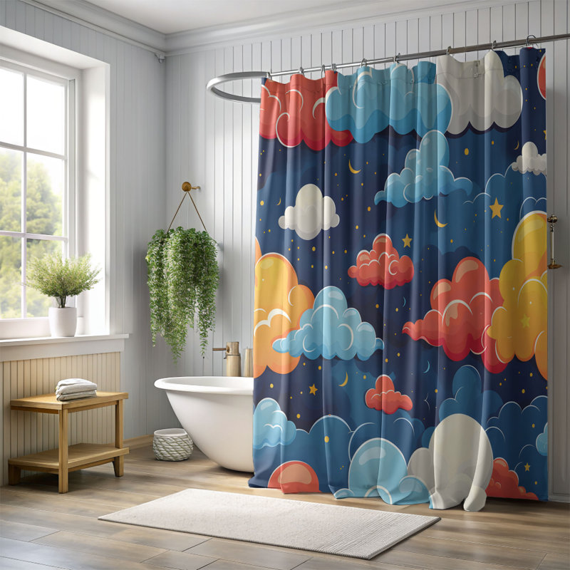 Rideaux de douche Cloudy Dreams - Premium, H 74 po x l 71 po