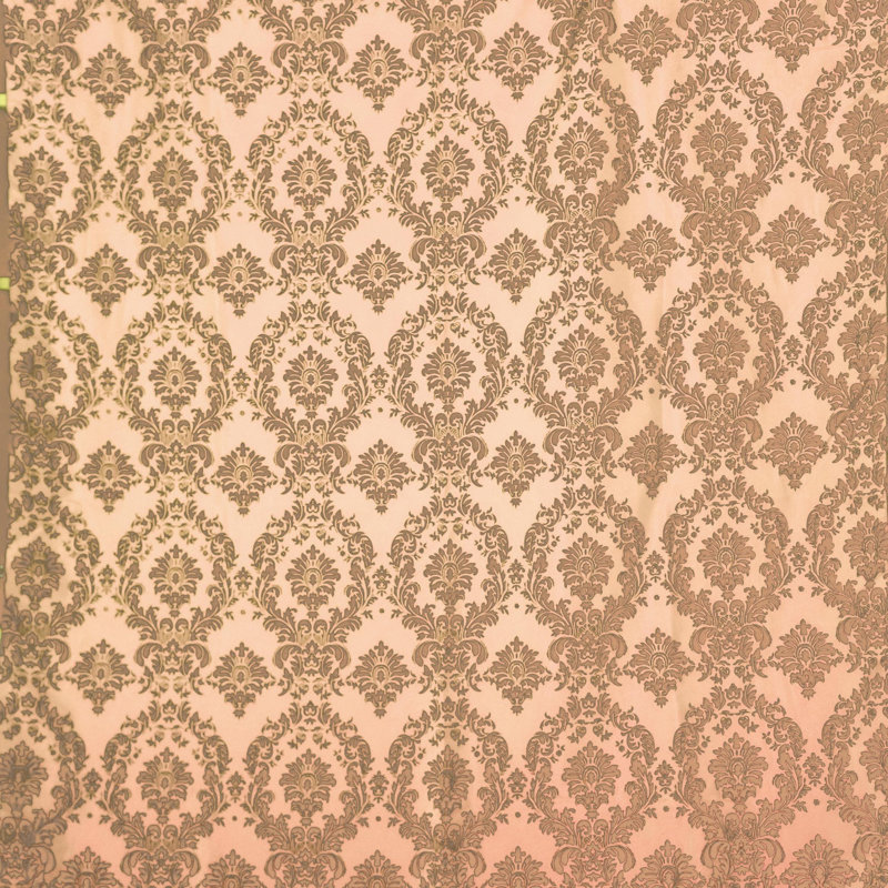 Damask Tailored Window Valance, 144" W x 9" L, Beige