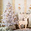 Arbre de Noël artificiel blanc illuminé avec lumières DEL blanc chaud pré-éclairées, branches en PVC-1443013220-1444397548