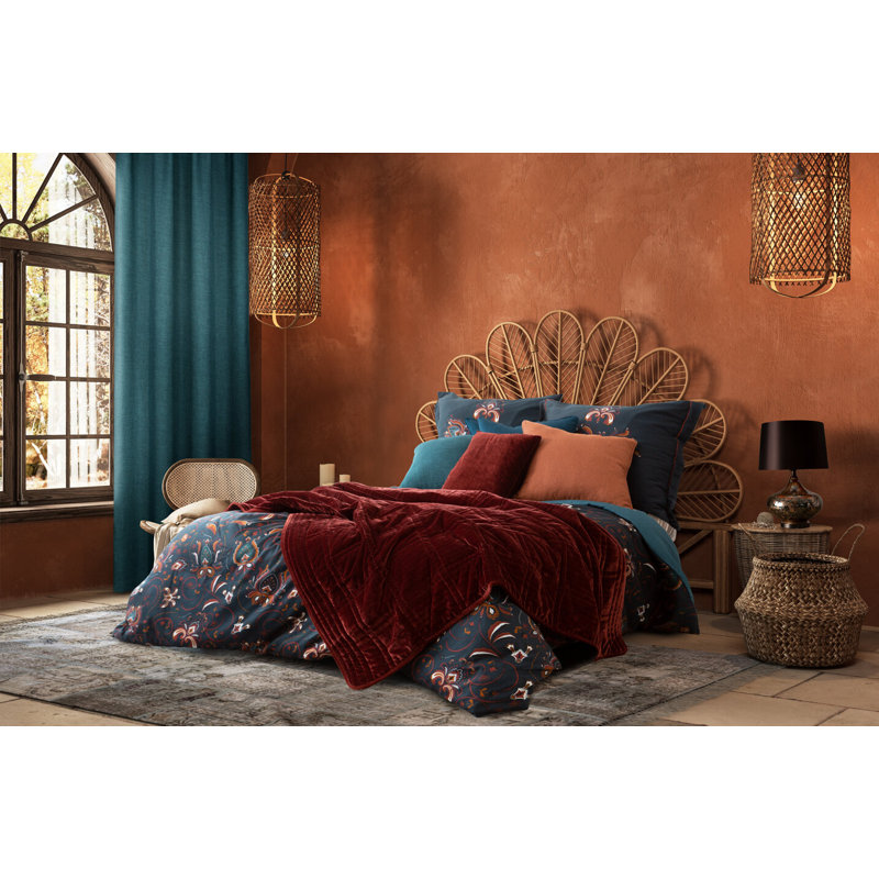 Wildes Plaid Bedspread, W220 x L240cm, Brick