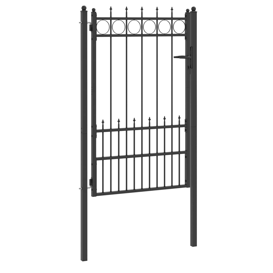 Vidaxl Fence Gate HORST Black Metal Modern Outdoor Security Garden Solution