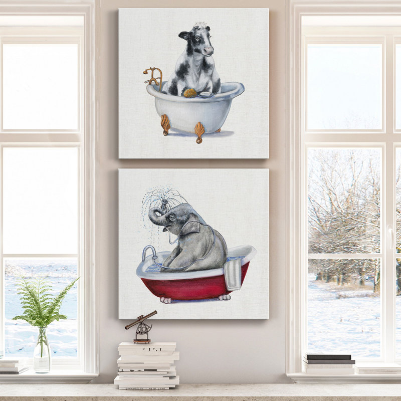 «Bathing Beauty I», ensemble de 2 reproductions sur toiles tendues, H 10 po x l 10 po x P 1 po