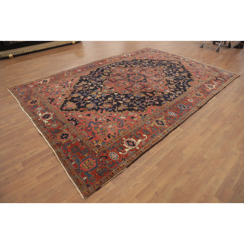 Tapis oriental pré-1900 à teinture végétale 8 x 11
