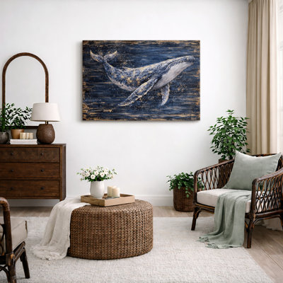 «Whale Ocean», marine, photos de salon côtier, impression sur toile encadrée