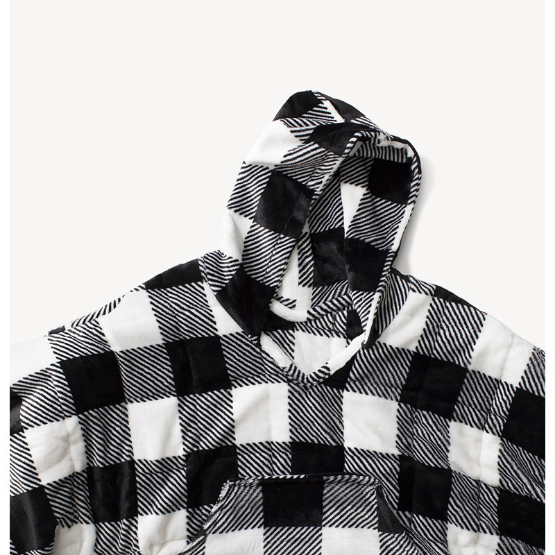 Wearable Weighted Snuggle Blanket, Black/White