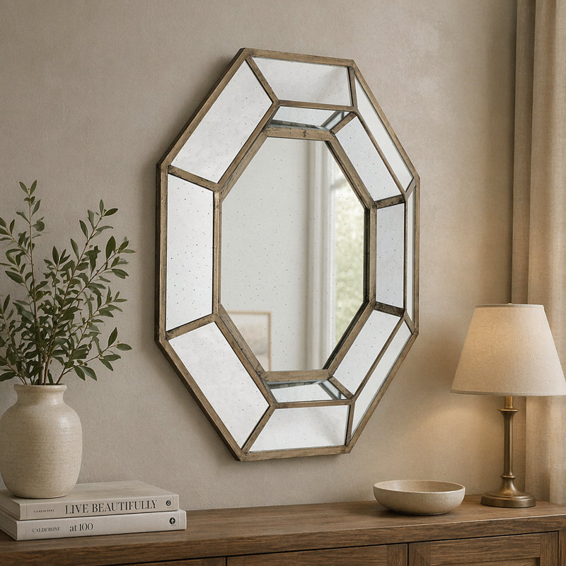 Miroir d'appoint octogonal surdimensionné 40 "x 40"