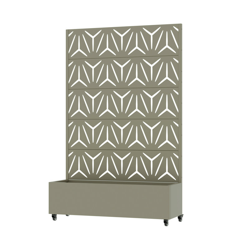 Kore 72 in. H x 47 in. W Planter Box with Wheels, Olive Gray