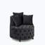 Chaise pivotante rembourrée et capitonnée en velours-951953037
