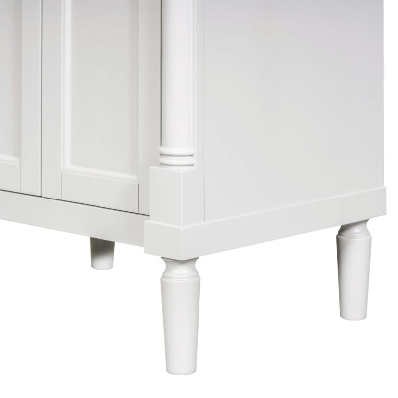 Meuble-lavabo moderne de 24 pouces avec lavabo supérieur et grandes tablettes de rangement, pour les petits espaces et une organisation efficace