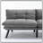 Cream Convertible Folding Modern Sofa Bed With Adjustable Armrest And Backrest For Small Spaces-1074237396