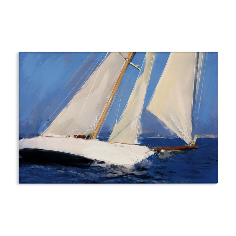 Art abstrait sur toile, voiliers abstraits, par Porter Hastings, H 16 po x l 24 po