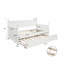 Lit de jour simple en bois avec lit gigogne simple (blanc)