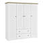Armoire penderie 4 portes avec 2 tiroirs