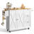 Kitchen Island Cart with Solid Wood Top, 45.3" Width Mobile Carts with Storage Cabinet, Rolling Kitchen Table with Spice Rack, Towel Rack, Drop Leaf and Drawer, Portable Islands on Wheels, White-908005151