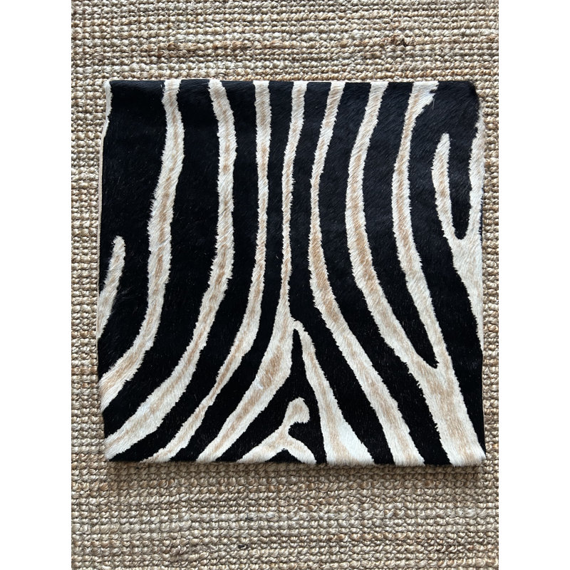 Split King Zebra Print Cowhide Pillow Case