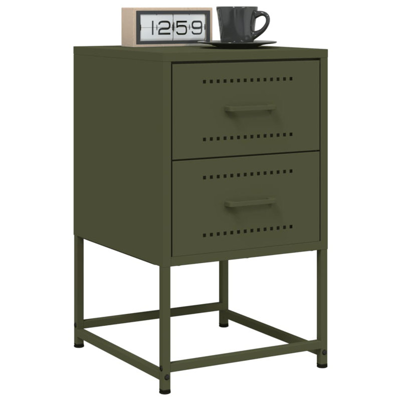Bedside Cabinet 36x39x60.5 cm Steel, Green, 1