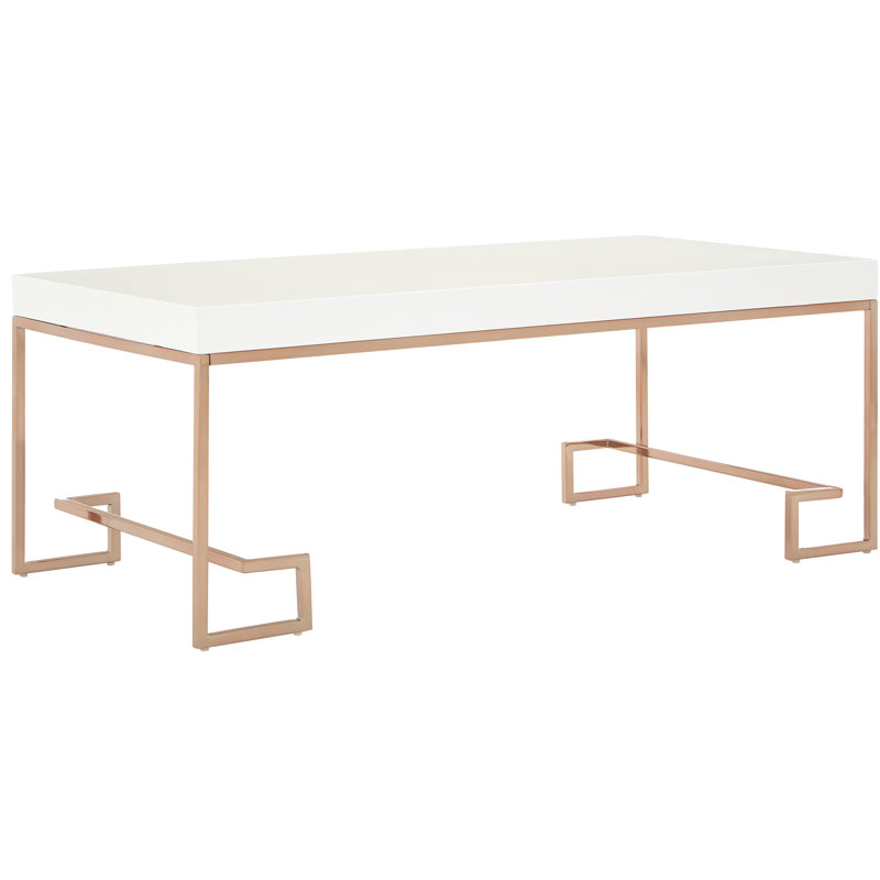 Fultz Sled Coffee Table, H 45 x W 115 x D 60 cm, Rose Gold