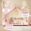 Lit d'enfant en forme de maison avec barrières de sécurité sur toute la longueur, lit de sol bas et robuste en fer pour tout-petits, prêt à recevoir un ciel de lit à monter soi-même-724143522-724143526