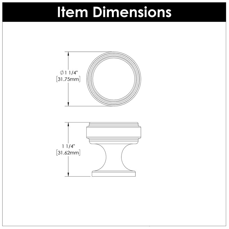 Reserve Round Knob, Matte Black/Brown
