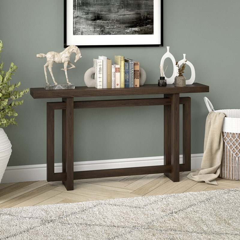 Ademide 111.7cm Console Table, 75cm H x 139.7cm W x 25.4cm D, Alder Brown
