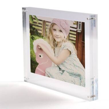 Azar Displays Clear Acrylic Magnetic Photo Block Frame Set With