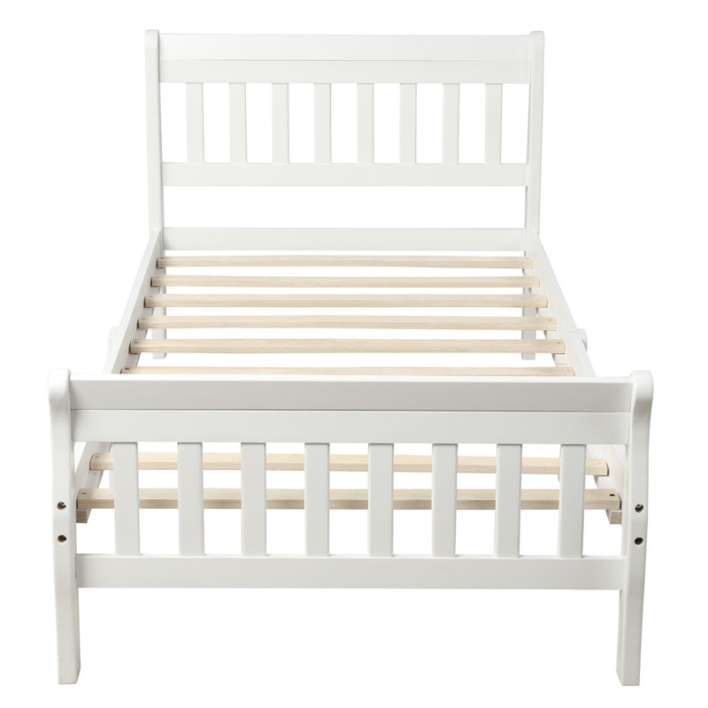 Lit plateforme Wood, Blanc