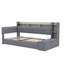 Lit de jour simple rembourré avec repose-pieds et tablettes, avec couchette, charge USB et lumière DEL, gris-756092836-756092834
