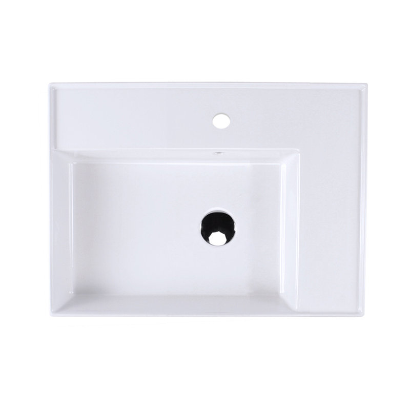 Aquaotto 24'' L Bathroom Sink, Single Hole Faucet