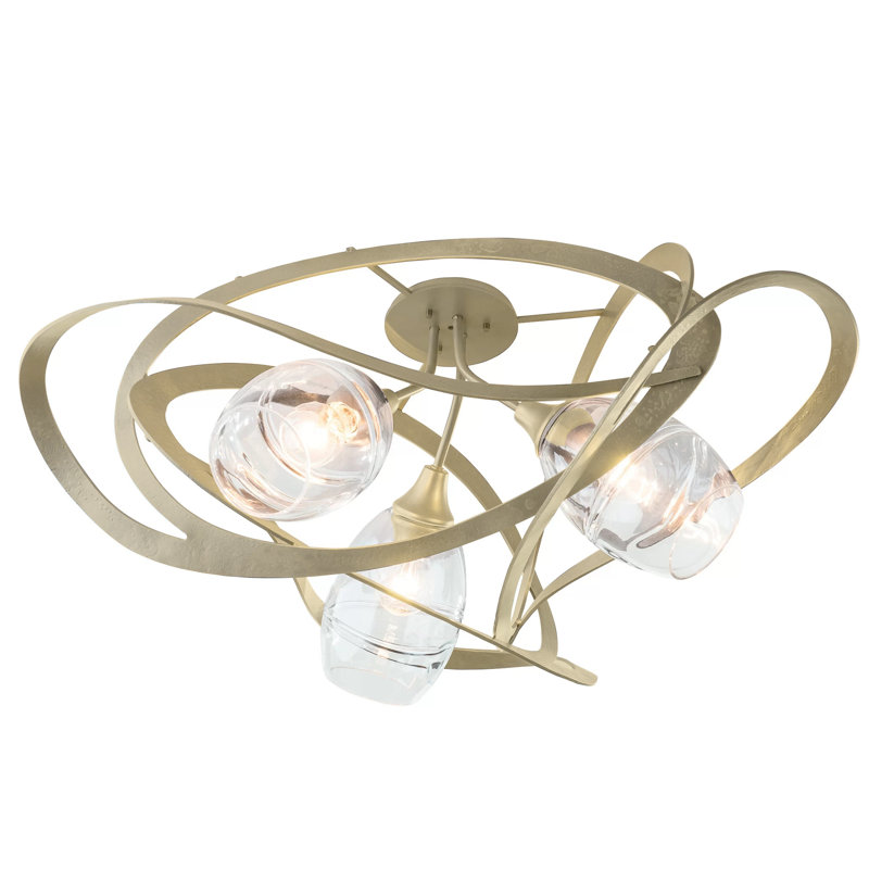 Plafonnier semi-encastré 3 lumières 37,2 po Nest, Or doux