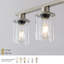 Lustre - configuration 5 lumières - Luminaire suspendu pour îlot de cuisine contemporain avec abat-jour en verre transparent-1789322447