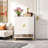 Modern Gold & White 7-Tier Shoe Storage Cabinet with Adjustable Shelves, 28.76" W x 14.58" D x 43.34" H for Entryway Hallway Closet Organization-1956809449