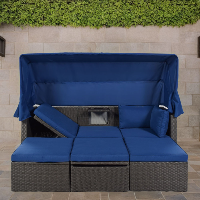 Ensemble de conversation d'extérieur pour 5 personnes avec coussins Luellar, Beige